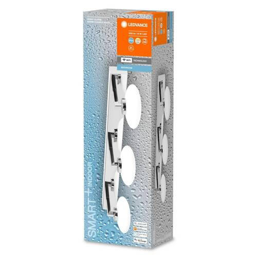 BADEZIMMER-WANDLEUCHTE Smart Wifi Orbis Elypse 56/8,8/16,6 cm   - Silberfarben, Design, Glas/Metall (56/8,8/16,6cm) - Ledvance