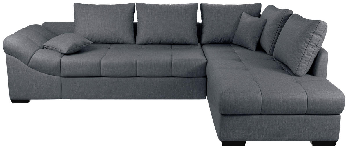 ECKSCHLAFSOFA in Anthrazit Textil   - Anthrazit/Schwarz, Modern, Holz/Textil (298/202cm) - MID.YOU