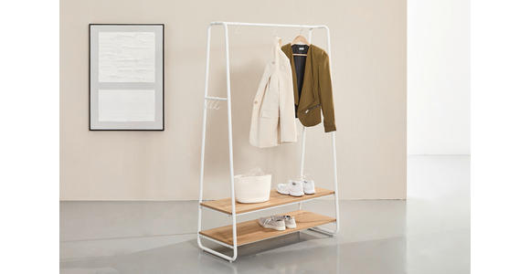 GARDEROBENSTÄNDER in Naturfarben, Weiß 100/160/45 cm   - Naturfarben/Weiß, Basics, Holzwerkstoff/Metall (100/160/45cm) - Xora