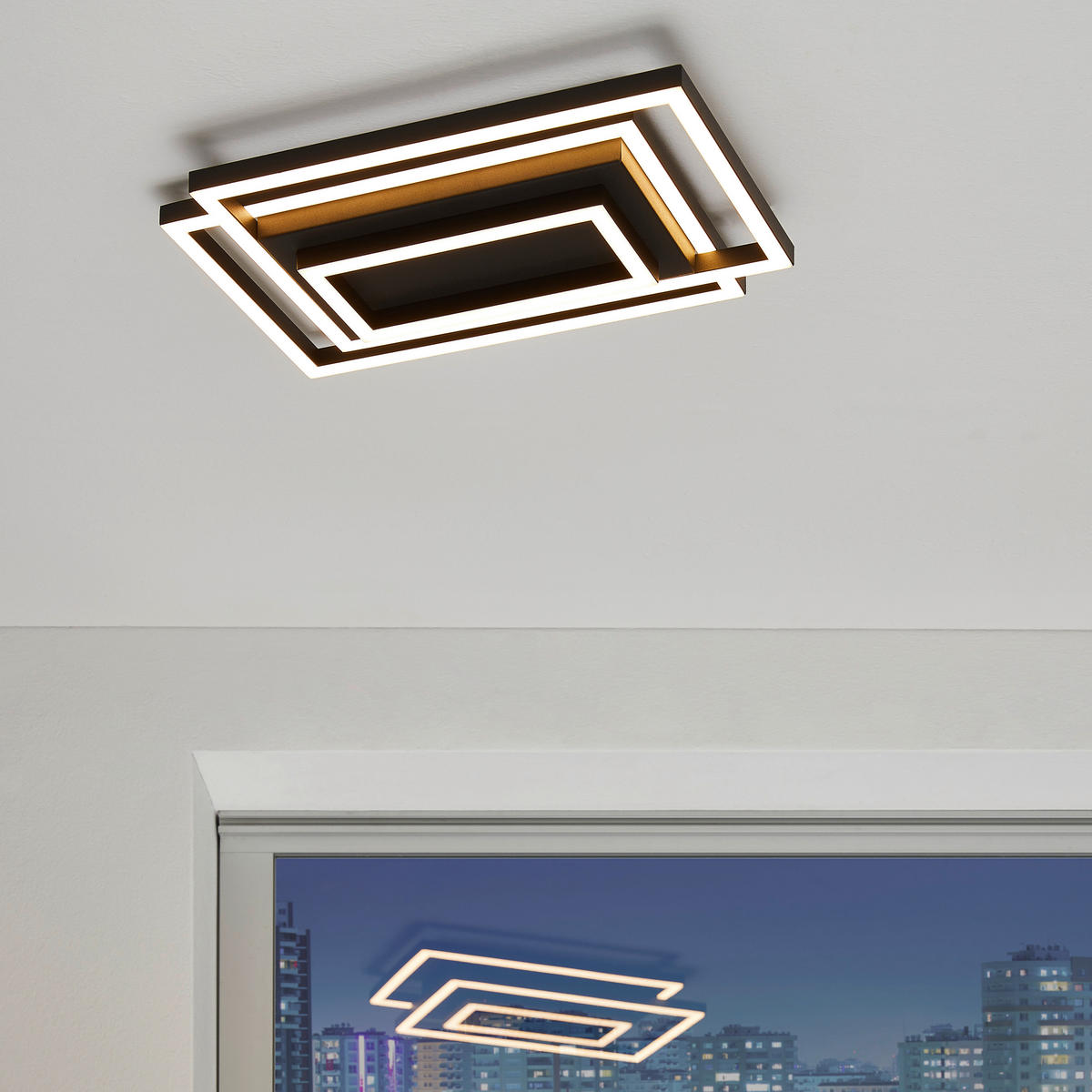 LED-DECKENLEUCHTE 35/24/6 cm   - Schwarz, Trend, Kunststoff/Metall (35/24/6cm) - Novel