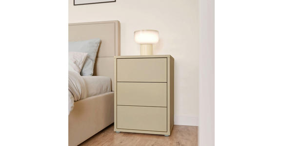 NACHTSCHRANK 50/69/42 cm  - Silberfarben/Hellgelb, Trend, Holzwerkstoff/Kunststoff (50/69/42cm) - Carryhome