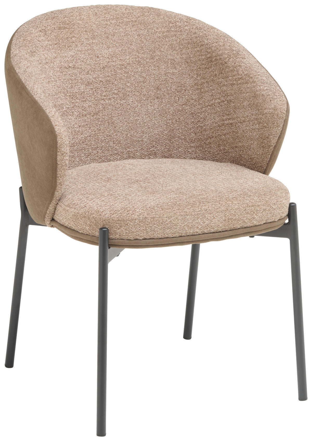 ARMLEHNSTUHL  in Eisen Samt  - Schwarz/Braun, MODERN, Textil/Metall (56/76,5/57,5cm) - MID.YOU