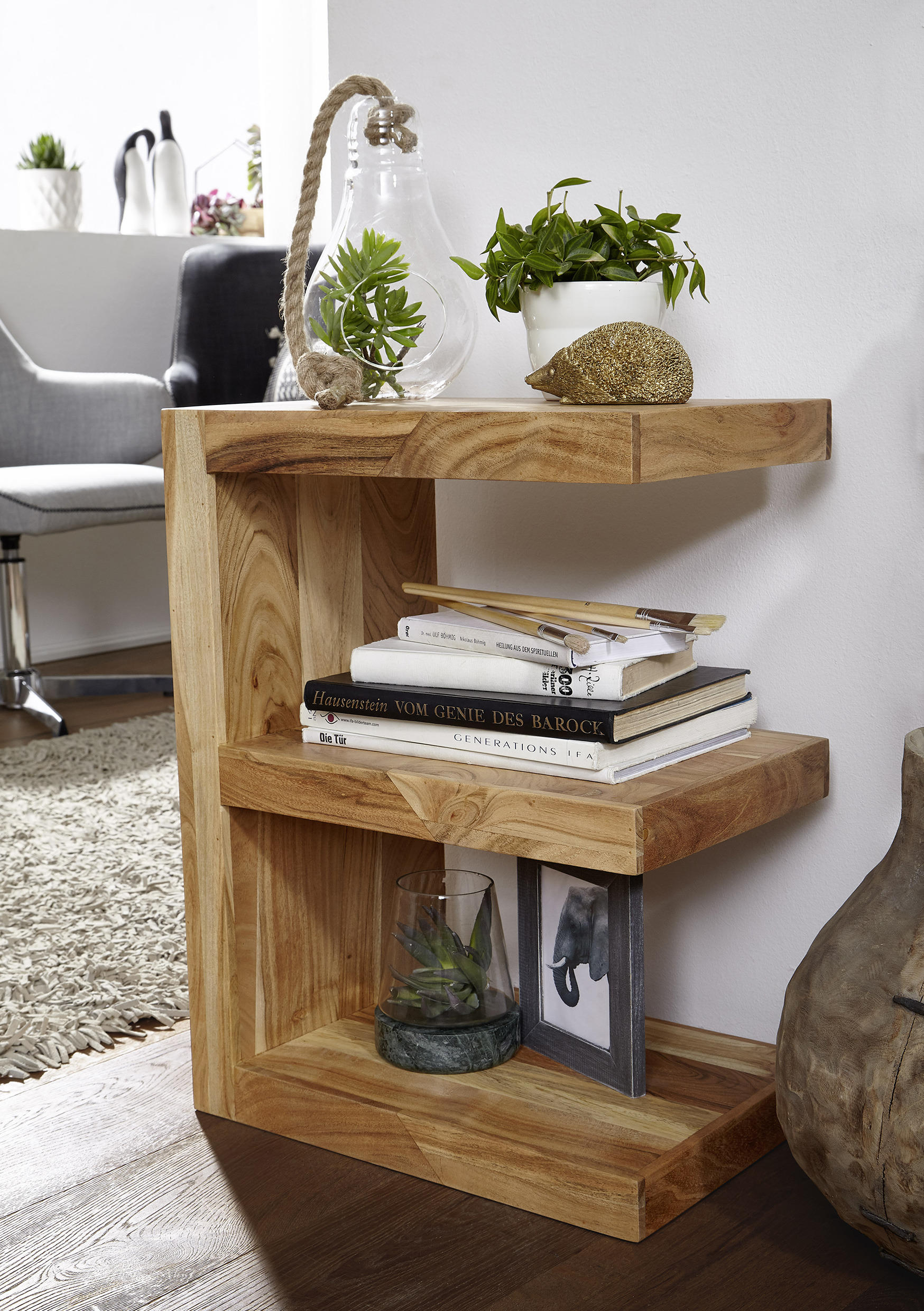 BEISTELLTISCH 45/30/60 cm Akazie massiv Akaziefarben rechteckig  - Akaziefarben, MODERN, Holz (45/30/60cm) - MID.YOU