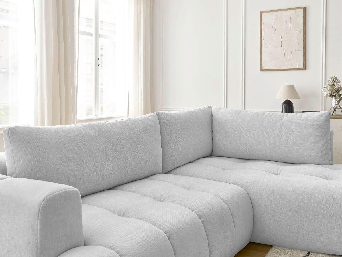 ECKSCHLAFSOFA FUJI Leinenoptik Hellgrau  inkl.  - Hellgrau/Schwarz, MODERN, Kunststoff/Textil (282/204cm)