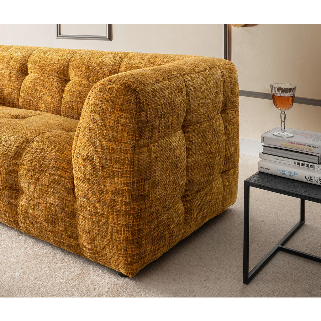 Thumbnail - Livetastic 2-Sitzer-Sofa, Gelb, Gold, Textil, Uni, 184x72x95 cm, Made in EU, Typenauswahl, Rücken echt, Wohnzimmer, Sofa...