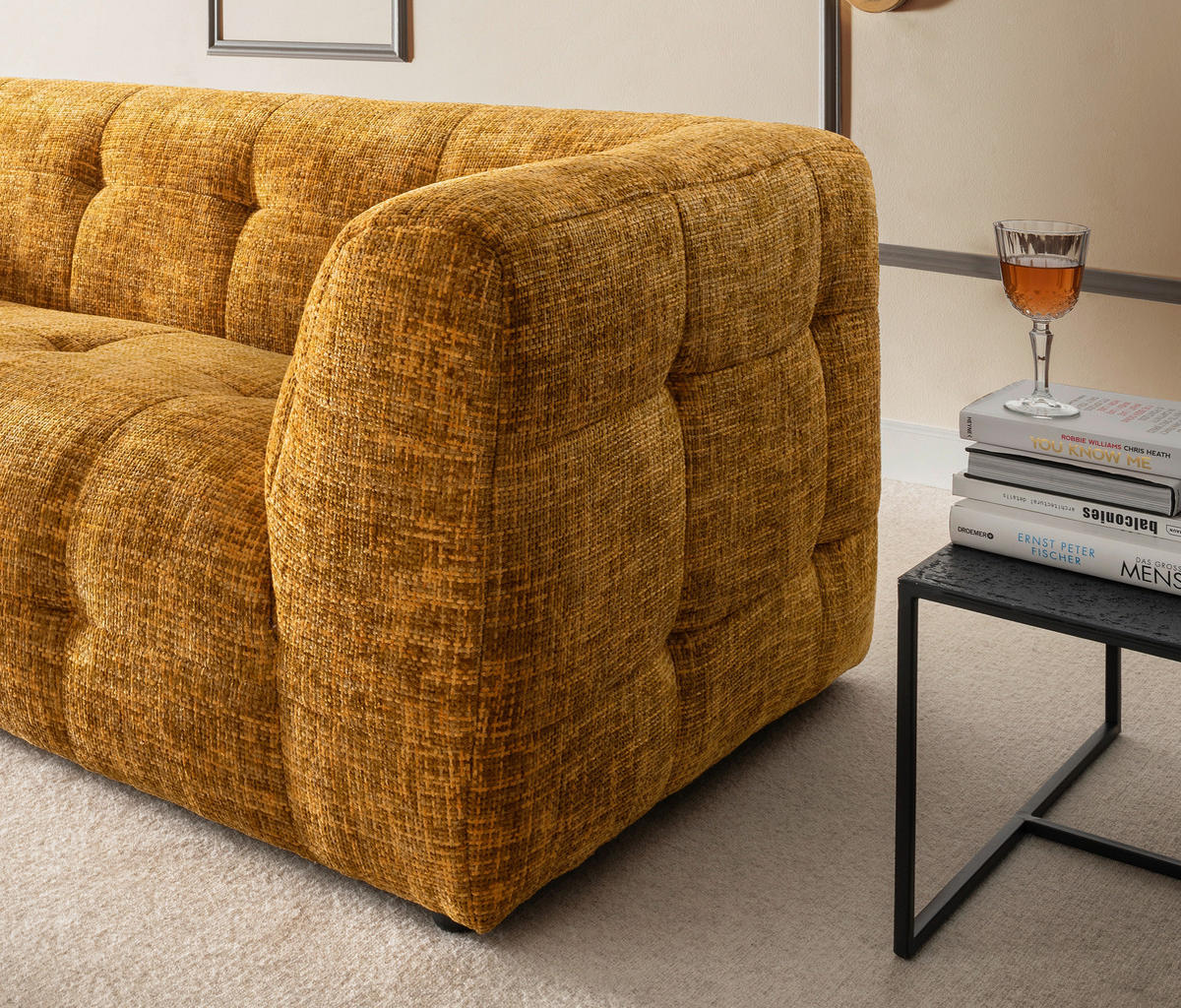 2-SITZER-SOFA in Struktur  - Schwarz, Design, Kunststoff/Textil (184/72/95cm) - Livetastic