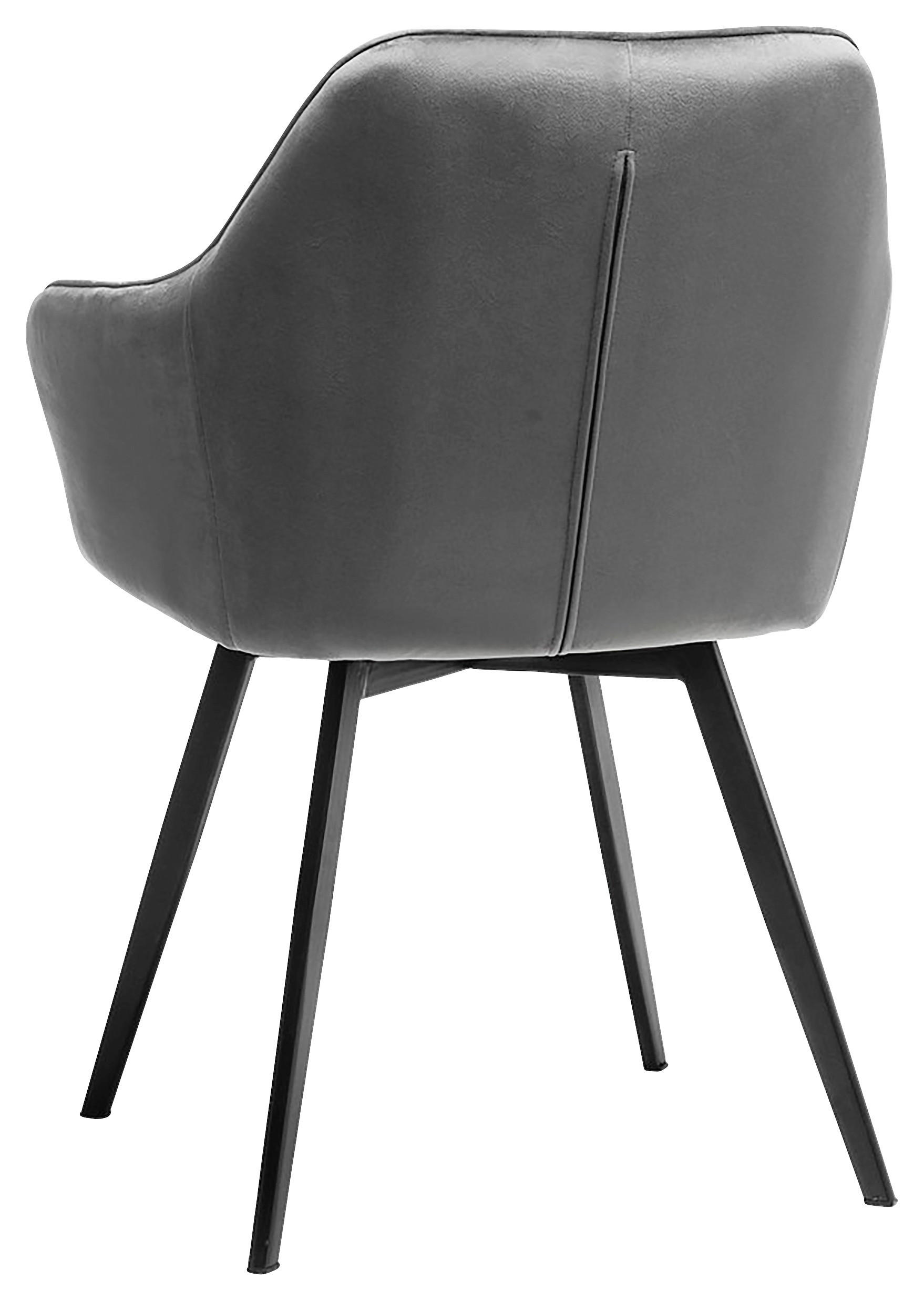 STOLIČKA, 56/84/62 cm - sivá, Basics, kov/textil (56/84/62cm) - Voleo