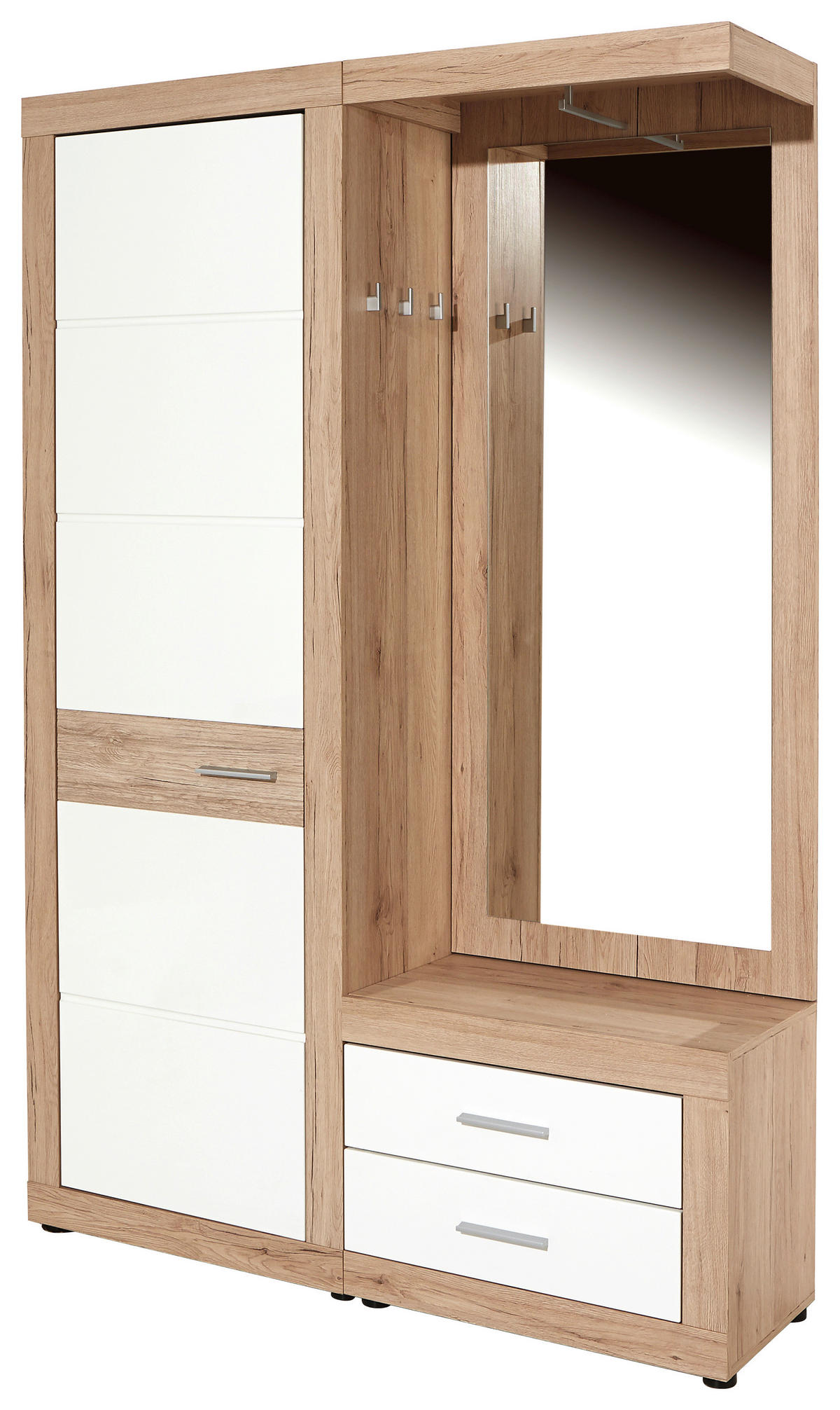 PREDSOBLJE  bijela, boje hrasta  - bijela/boje hrasta, Moderno, drvni materijal (130/197/36cm) - Modern Living