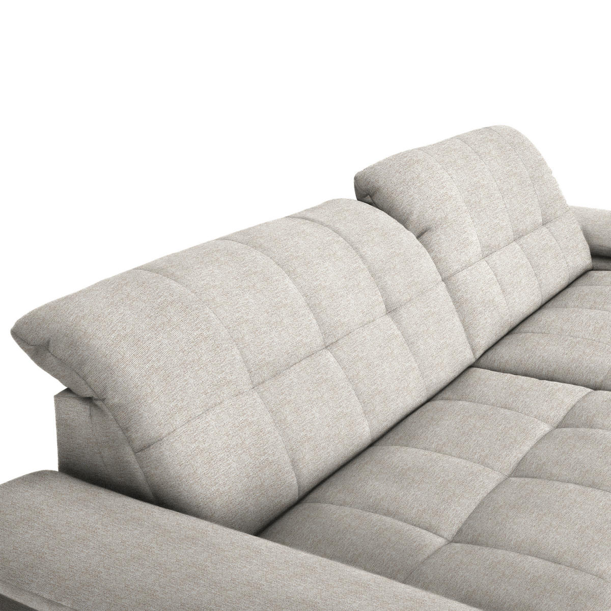 CANAPÉ D'ANGLE in Webstoff Beige  - Beige/Schwarz, Design, Textil/Metall (265/180cm) - Carryhome