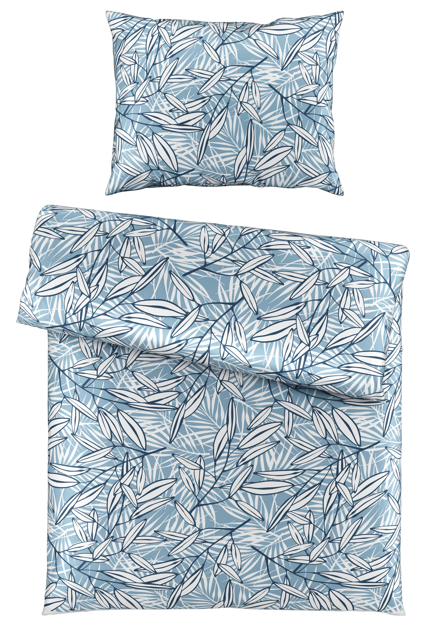 ÁGYNEMŰHUZAT-GARNITÚRA 140/200 cm  - kék/fehér, Basics, textil (140/200cm) - Novel