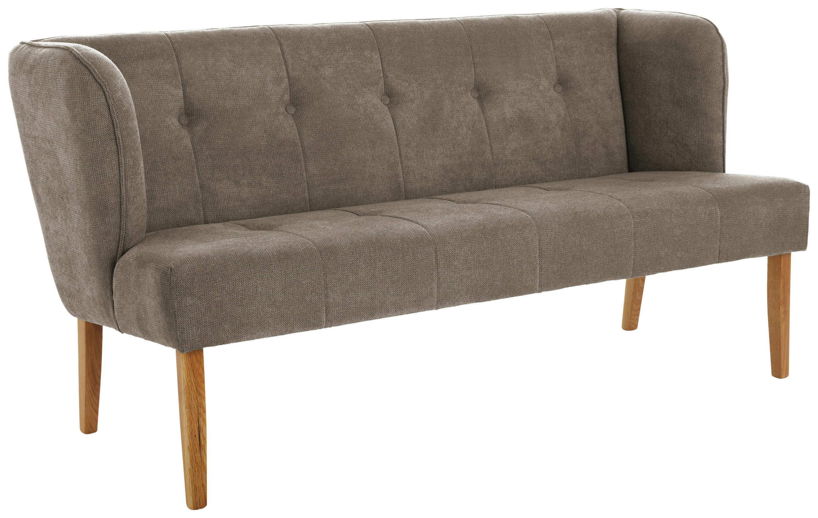 SITZBANK 179/88/76 cm Webstoff Hellbraun Eiche vollmassiv  - Hellbraun/Eichefarben, KONVENTIONELL, Holz/Textil (179/88/76cm) - Cantus