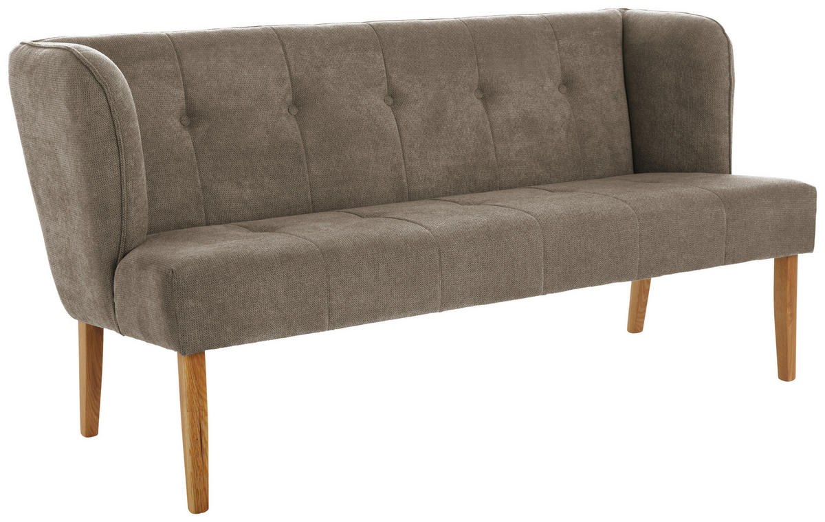 SITZBANK 179/88/76 cm Webstoff Hellbraun Eiche vollmassiv  - Hellbraun/Eichefarben, KONVENTIONELL, Holz/Textil (179/88/76cm) - Cantus