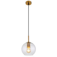 HÄNGLAMPA ADARA 20/120 cm  - klar/mässingsfärgad, Design, metall/glas (20/120cm)