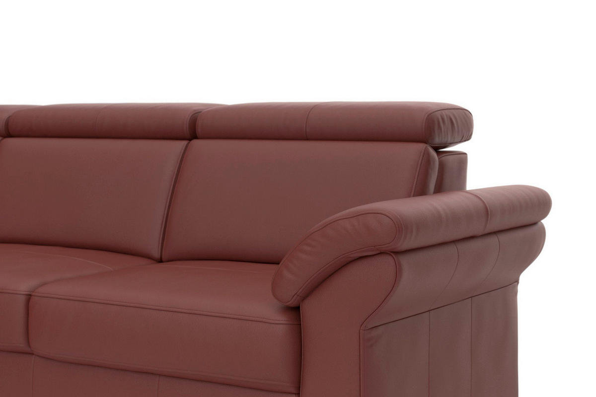 ECKSOFA 194/245 cm ARNGAST E in Echtleder Rotbraun Kopfteilverstellung  194/245 cm  - Chromfarben/Rotbraun, Basics, Leder/Textil (194/245cm) - Sit & More
