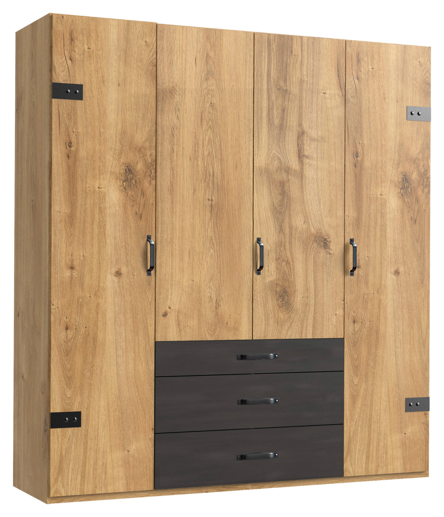 Mid.you Drehtürenschrank Wimex Detroit Graphit, Eiche 200x216x58 cm