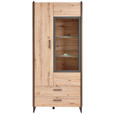 VITRINE in Eiche Artisan  - Eiche Artisan/Grau, Design, Glas/Holzwerkstoff (92/205/41cm) - Hom`in