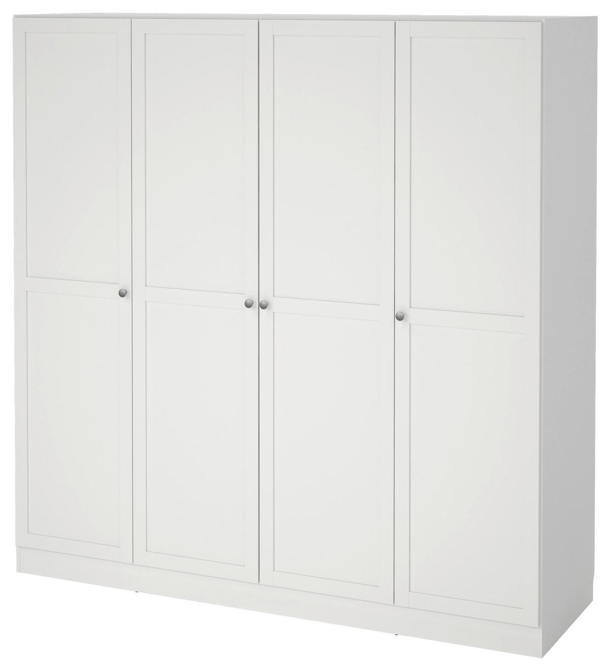 DREHTÜRENSCHRANK in Weiss  - Weiss/Silberfarben, Modern, Holzwerkstoff/Metall (195,5/200/61,7cm) - MID.YOU