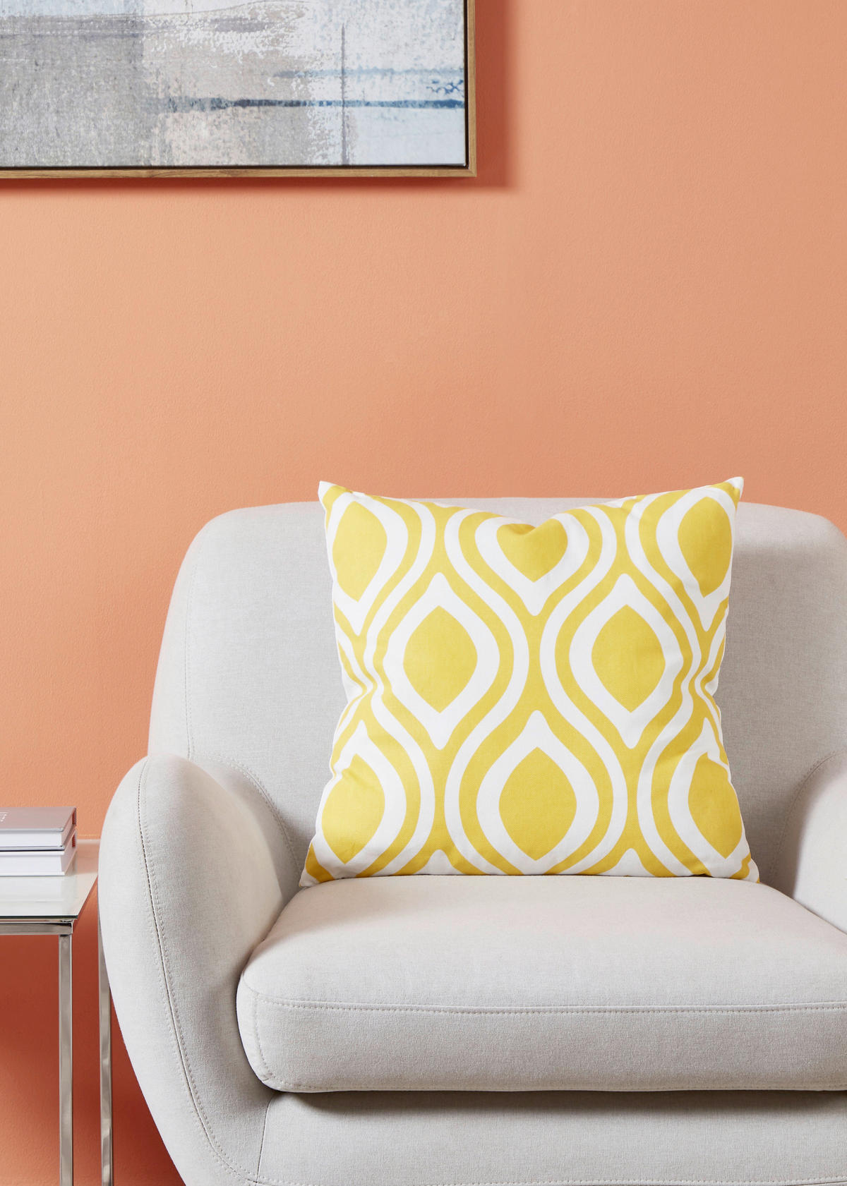 ZIERKISSEN  45/45 cm   - Orange/Weiß, Basics, Textil (45/45cm) - Eglo