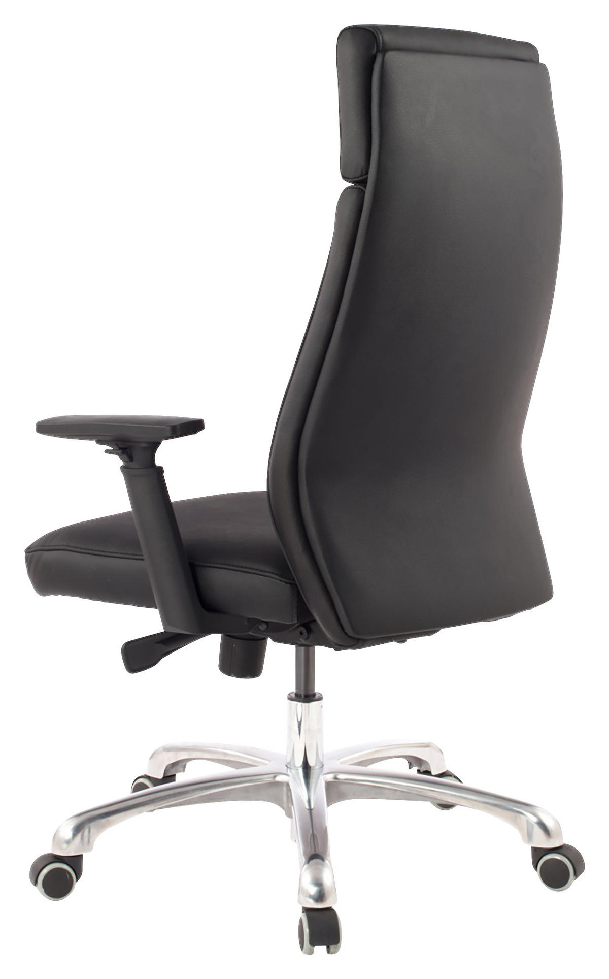 DREHSTUHL Schwarz  - Schwarz/Alufarben, MODERN, Leder/Kunststoff (67,5/117,5/67,5cm) - MID.YOU