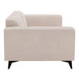 2-SITZER-SOFA Cord Creme  - Creme/Schwarz, KONVENTIONELL, Textil/Metall (207/75/104cm) - Carryhome