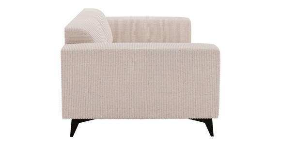 2-SITZER-SOFA Cord Creme  - Creme/Schwarz, KONVENTIONELL, Textil/Metall (207/75/104cm) - Carryhome
