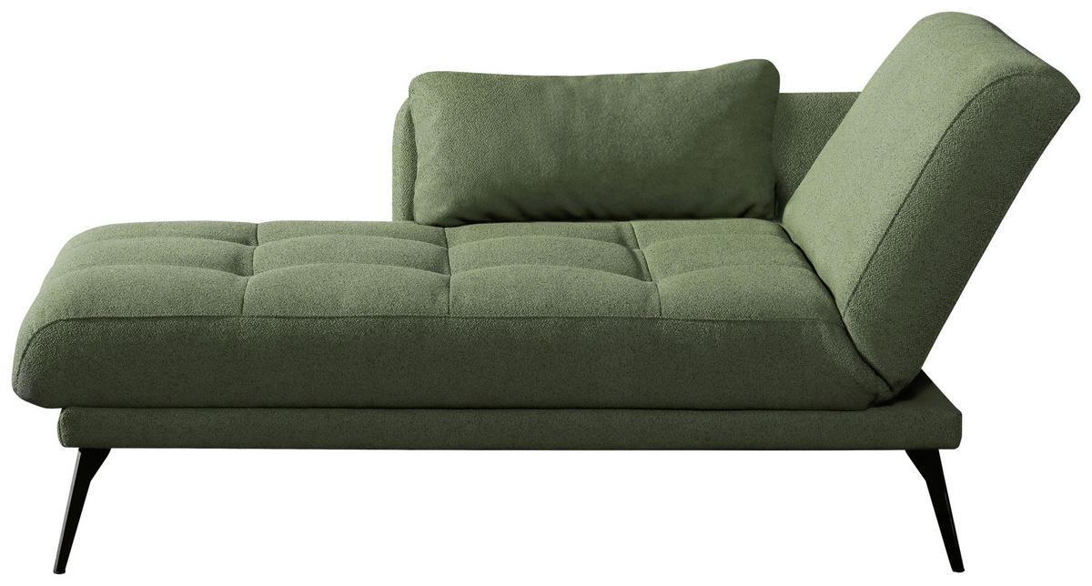 RÉCAMIERE Dunkelgrün  - Dunkelgrün/Schwarz, KONVENTIONELL, Textil/Metall (200/85/106cm) - Novel