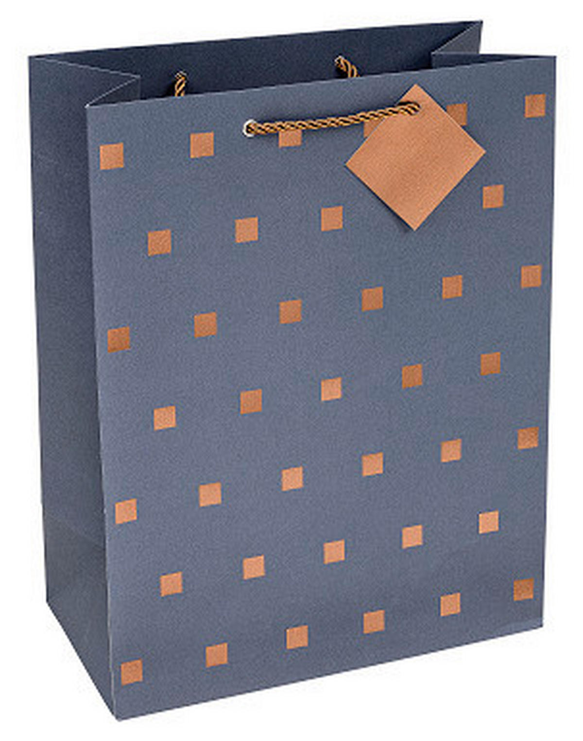 GESCHENKTASCHE  - Dunkelblau, Basics, Papier (17/22.5/9.2cm)