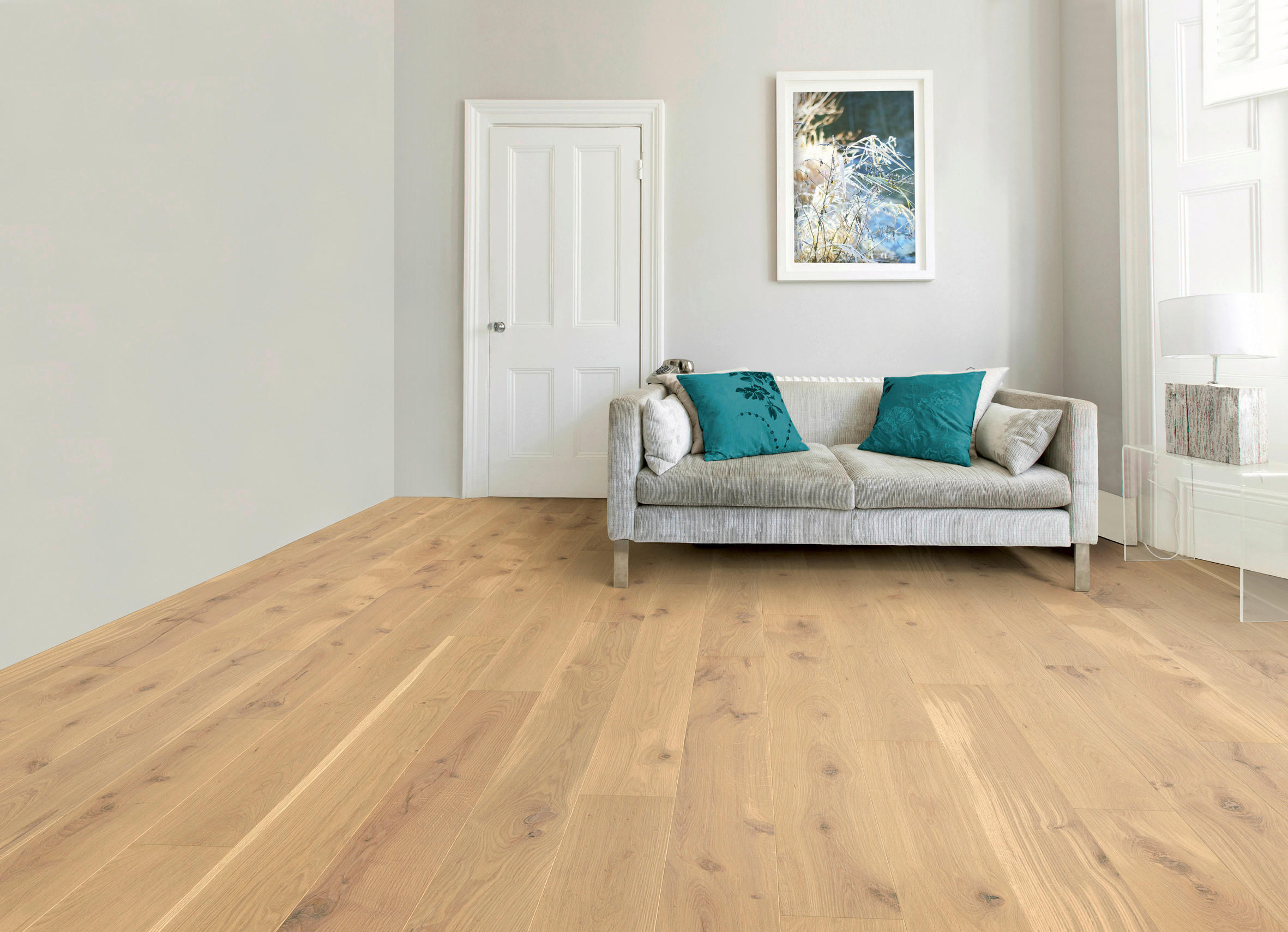 LANDHAUSDIELE Bergeiche Kaschmir  per  m² - Eichefarben/Weiß, Trend, Holz (180/17,5/1,1cm) - Waldwelt