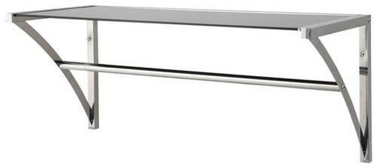 WANDGARDEROBE  in Schwarz, Edelstahlfarben  - Edelstahlfarben/Schwarz, Design, Glas/Metall (70/30/30cm)