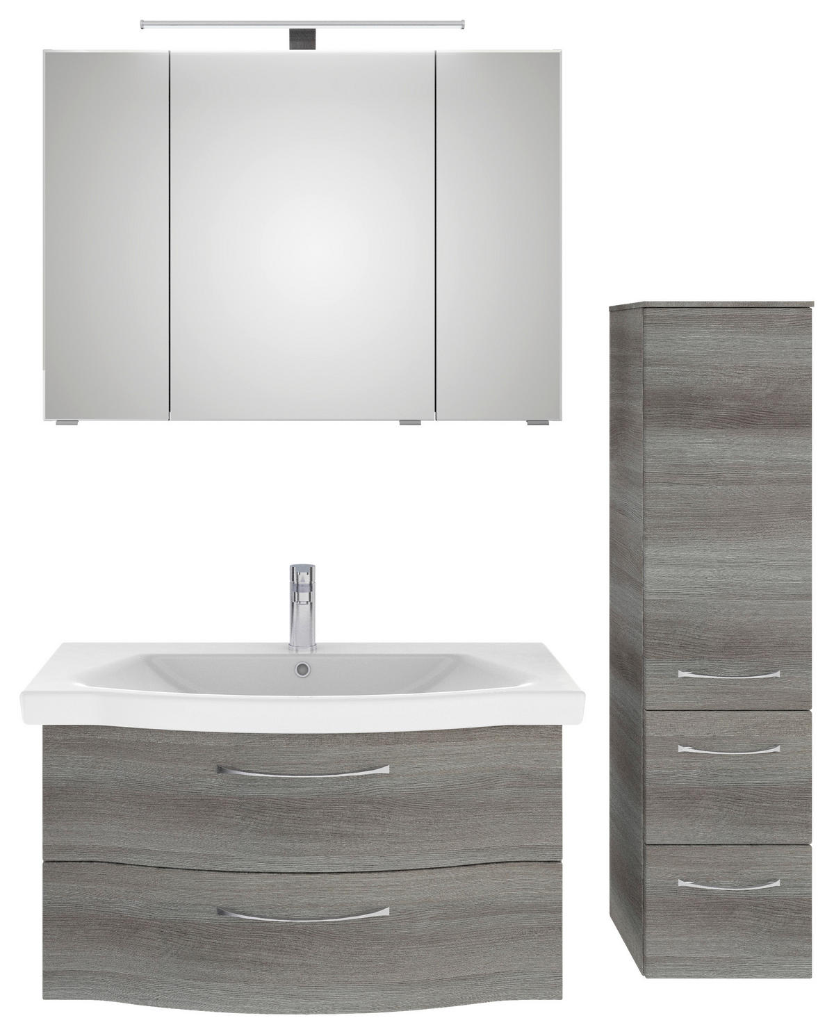 BADEZIMMER 4-teilig  in 128 cm  - Chromfarben/Graphitfarben, KONVENTIONELL, Glas/Keramik (128cm) - Pelipal