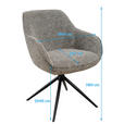ARMLEHNSTUHL  in Eisen Leinenoptik  - Schwarz/Braun, Design, Textil/Metall (61/82/65cm) - Novel