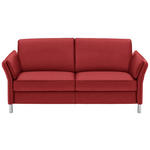2,5-SITZER Latina in Echtleder Rot   - Rot/Alufarben, Design, Leder/Metall (164cm) - Dieter Knoll