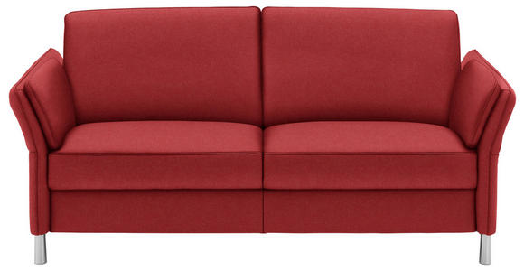 2,5-SITZER Latina in Echtleder Rot   - Rot/Alufarben, Design, Leder/Metall (164cm) - Dieter Knoll