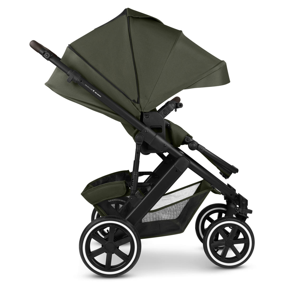 KINDERWAGENSET Salsa 5 Air 3in1 Set Calla  - Schwarz/Olivgrün, Basics, Textil/Metall (63/118/95.5cm) - ABC Design