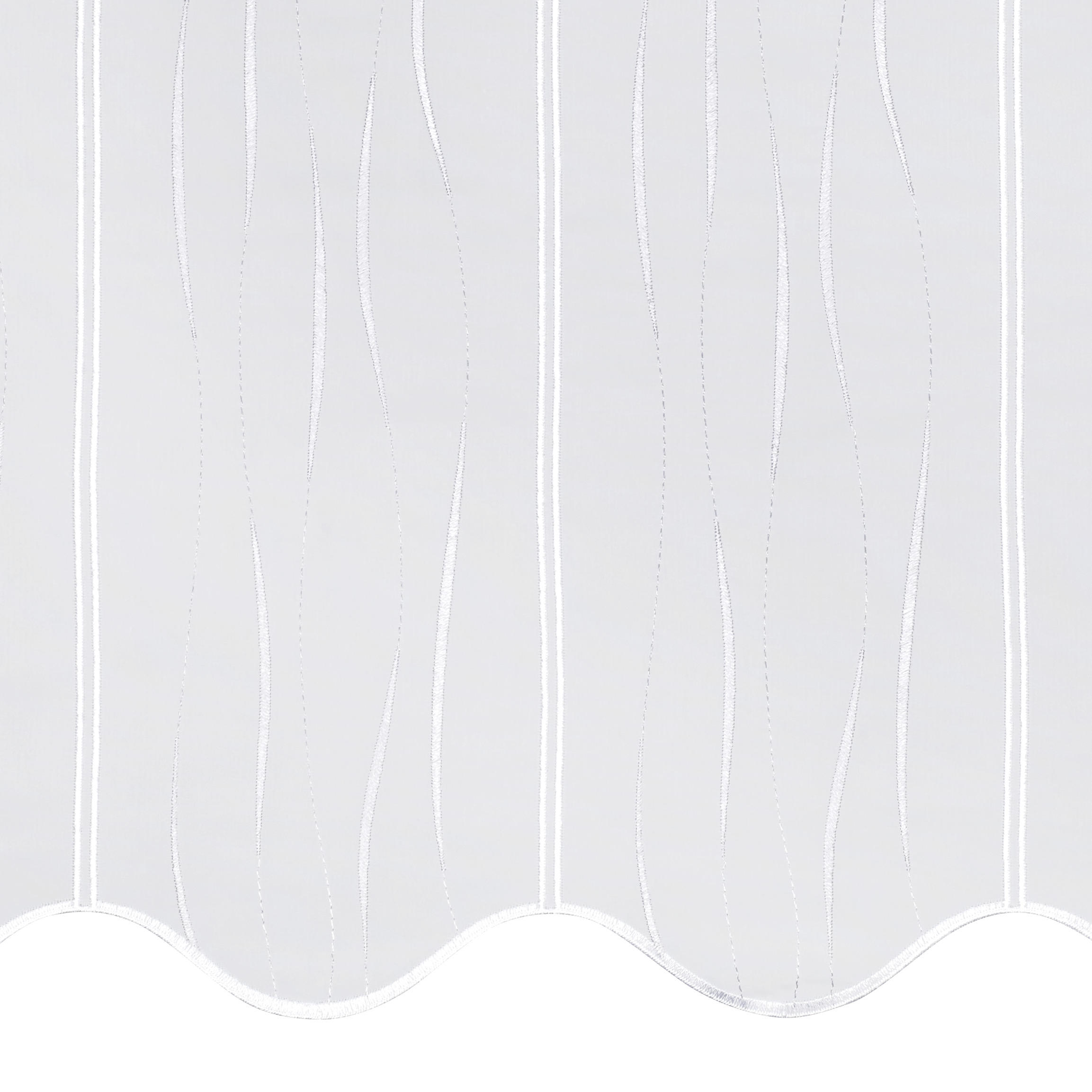 VITRÁZSFÜGGÖNY 50 cm  - fehér/szürke, Konventionell, textil (50cm) - Esposa