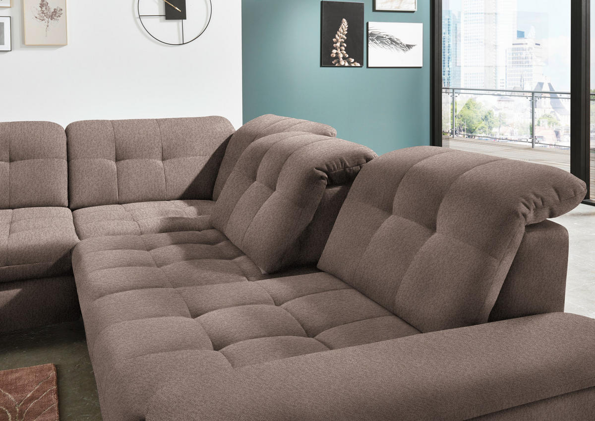 ECKSOFA in Chenille Braun  - Chromfarben/Braun, Design, Textil/Metall (260/310cm) - Beldomo Speed