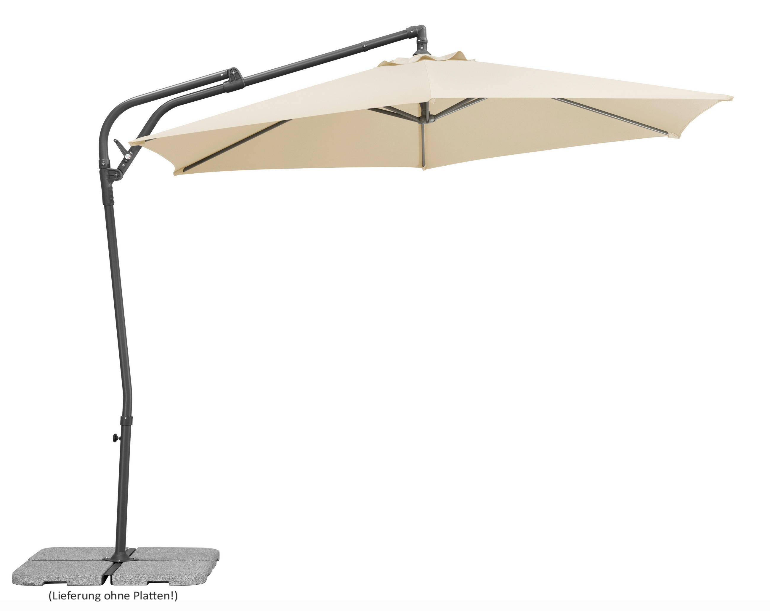 AMPELSCHIRM 300 cm Naturfarben  - Anthrazit/Naturfarben, Basics, Textil/Metall (278/263/300cm) - Schneider