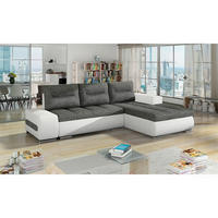 ECKSOFA  Grau, Weiß Webstoff  - Chromfarben/Weiß, Design, Textil/Metall (275/180cm) - MID.YOU