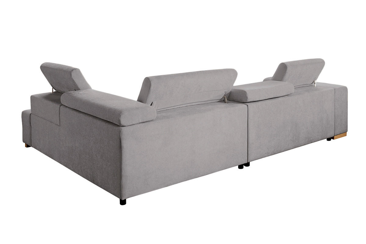 ECKSOFA ELIAS Braun Chenille  - Naturfarben/Braun, Design, Holz/Textil (307/201cm) - Livetastic