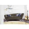 CHESTERFIELD-SOFA in Mikrofaser Hellbraun, Schwarz  - Hellbraun/Schwarz, Design, Textil/Metall (223/84/90cm) - Pure Home Lifestyle