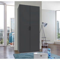 FALTTÜRENSCHRANK in Graphitfarben  - Schwarz/Graphitfarben, Design, Holzwerkstoff (100/216/58cm) - Boxxx