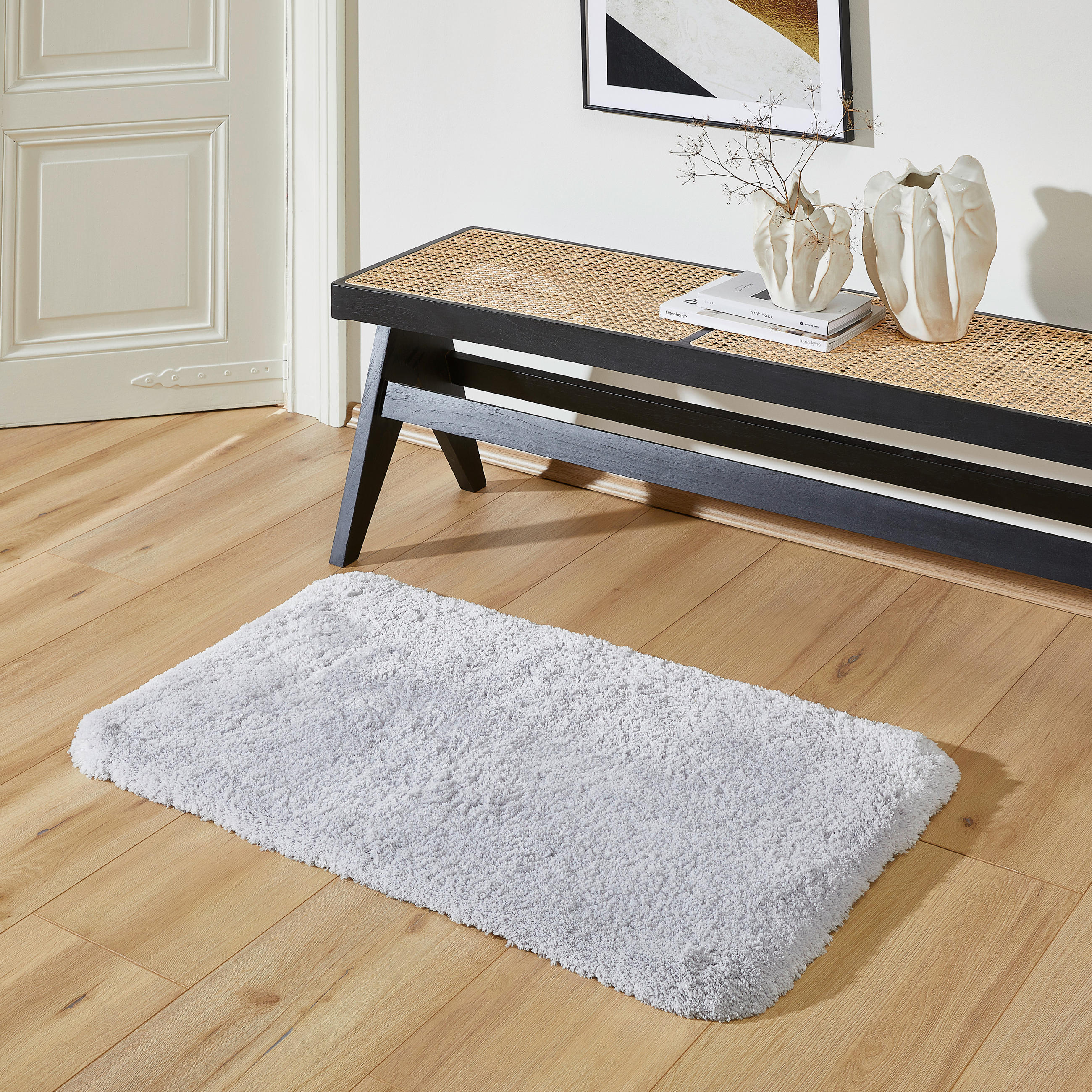 COVOR CU FIR LUNG   - argintiu, Konventionell, plastic/textil (60/110cm) - Boxxx