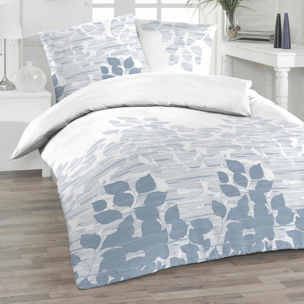 Bettwäsche 2er Set 4-teilig Flanell 135/200 cm  - Dunkelblau, Design, Textil (135/200cm) - Florella