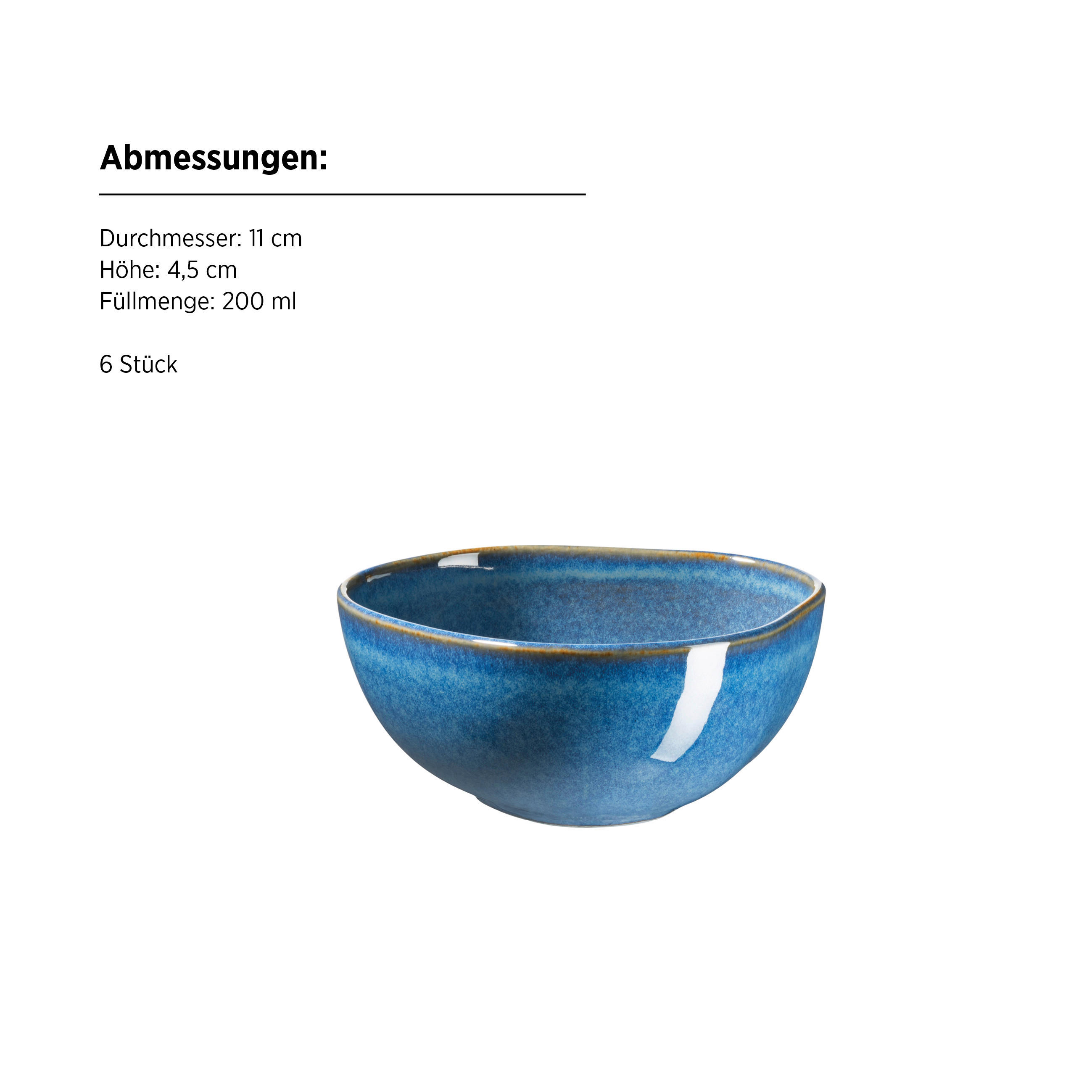 SNACKSCHALENSET Cordelia   - Blau, Trend, Keramik - Mäser