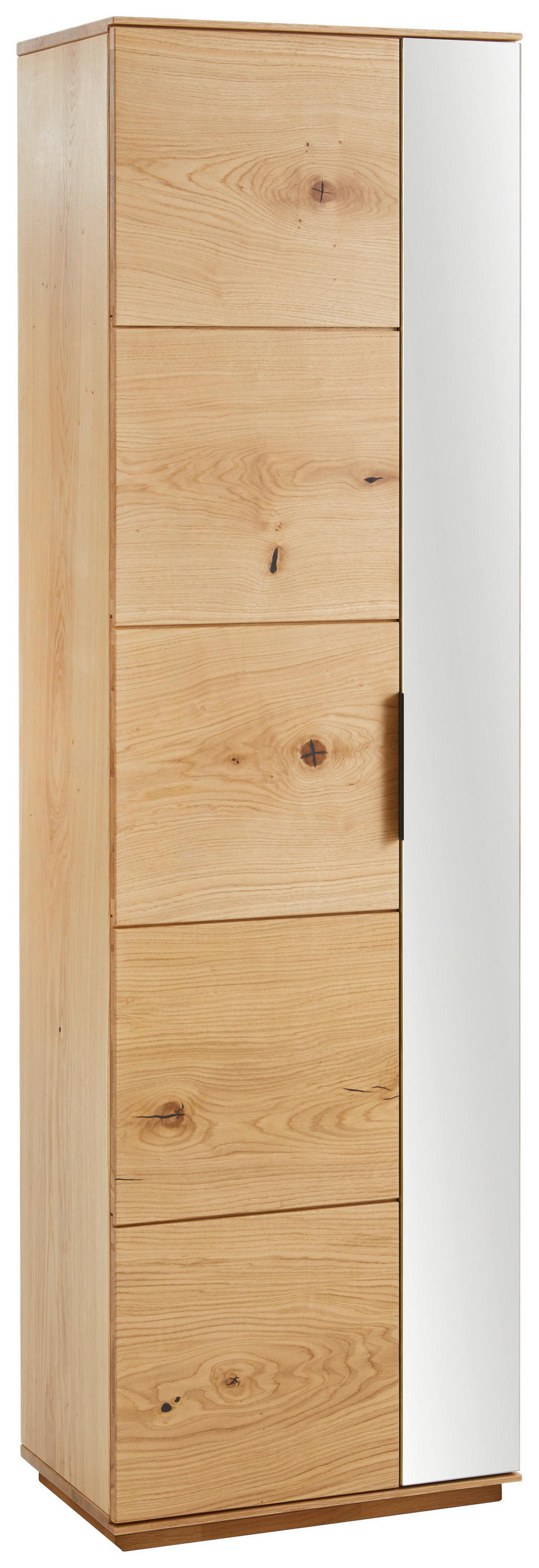 GARDEROBENSCHRANK  in 60/202/38 cm  - Eichefarben/Schwarz, Natur, Glas/Holz (60/202/38cm) - Linea Natura