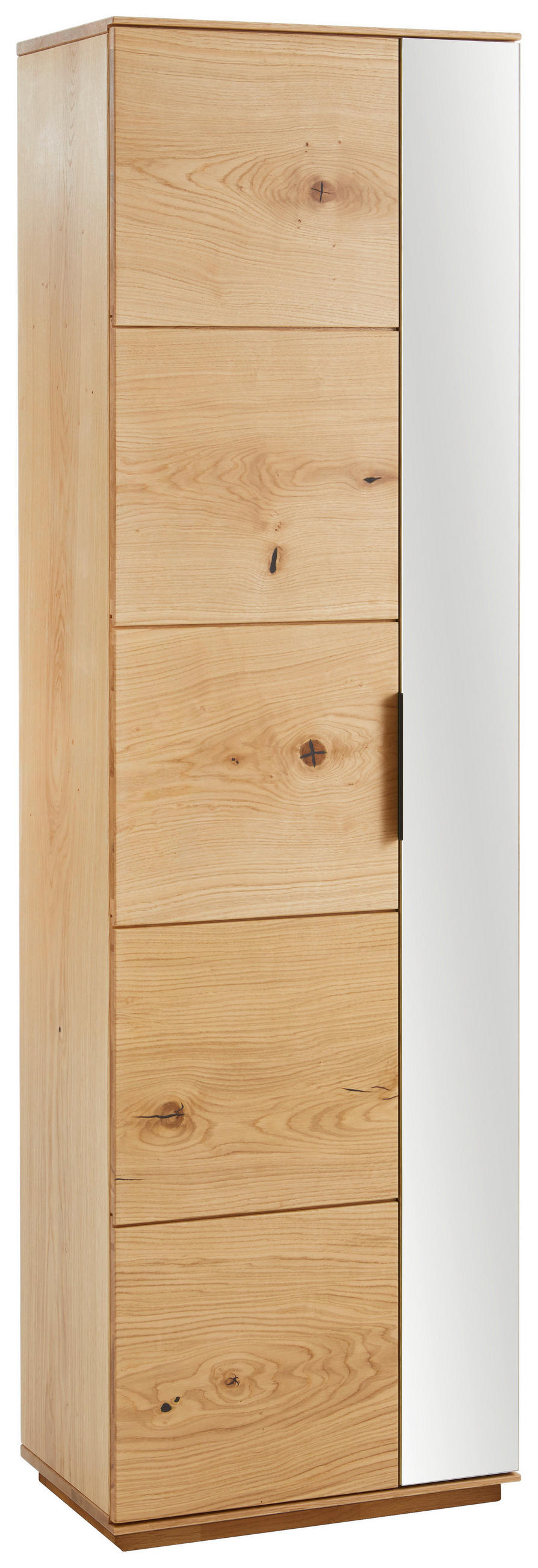 GARDEROBENSCHRANK  in 60/202/38 cm  - Eichefarben/Schwarz, Natur, Glas/Holz (60/202/38cm) - Linea Natura