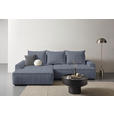 ECKSOFA in Mikrofaser Blau  - Blau/Schwarz, KONVENTIONELL, Kunststoff/Textil (169/295cm) - Carryhome
