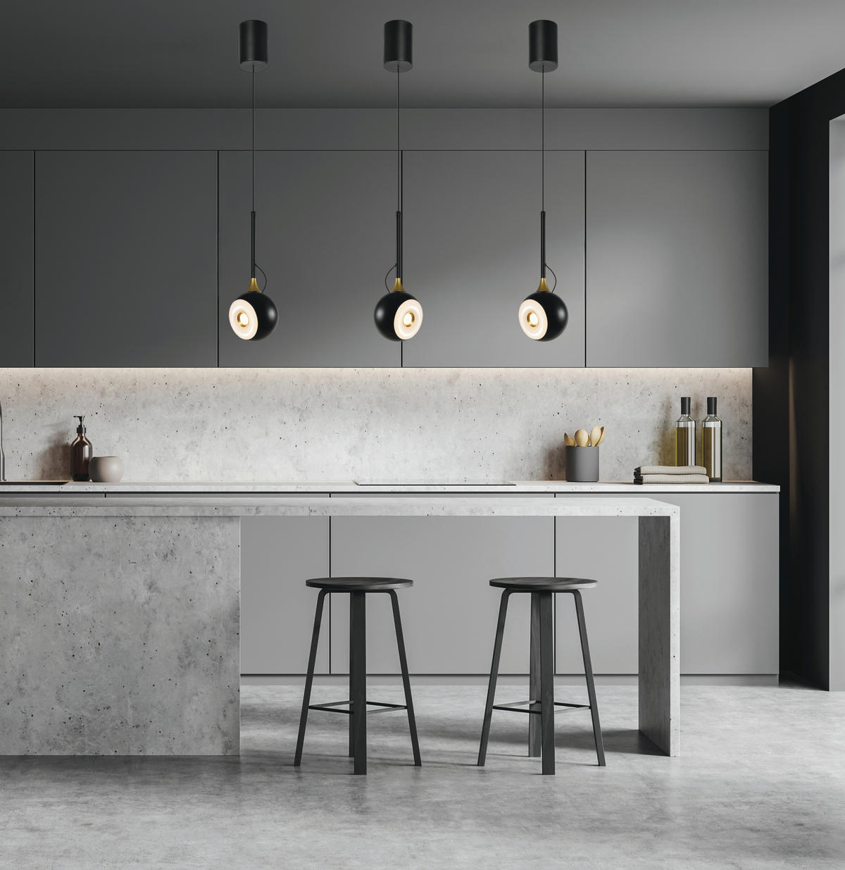 VISEČA LED-SVETILKA  Kingsley /387 lm/3000 K// - črna, Basics, kovina (12,5/120cm)