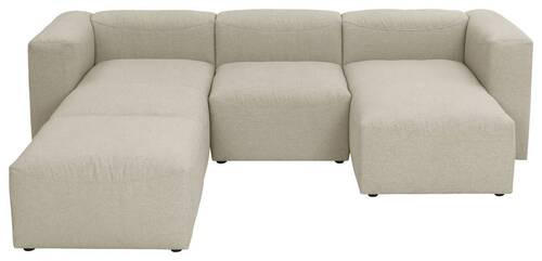 WOHNLANDSCHAFT Creme Flachgewebe  - Creme, Design, Kunststoff/Textil (235/275/160cm) - Max Winzer
