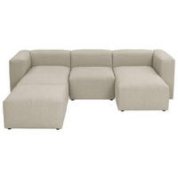 WOHNLANDSCHAFT Creme Flachgewebe  - Creme, Design, Kunststoff/Textil (235/275/160cm) - Max Winzer
